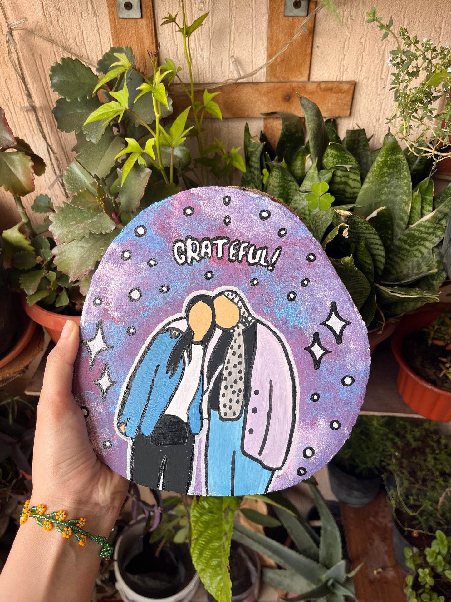 Cotton Candy Wood Slice