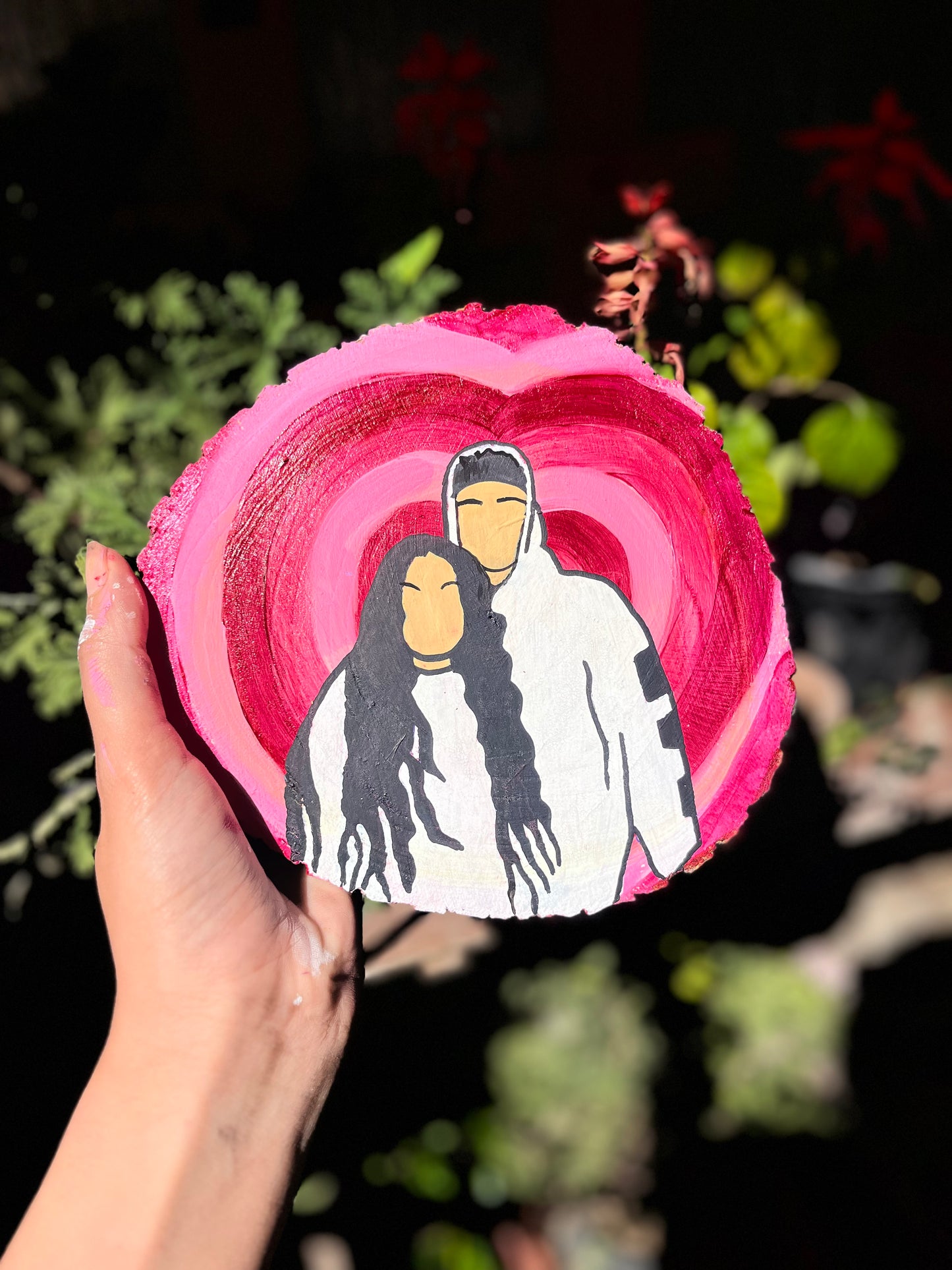 Pink Romance Wood Slice