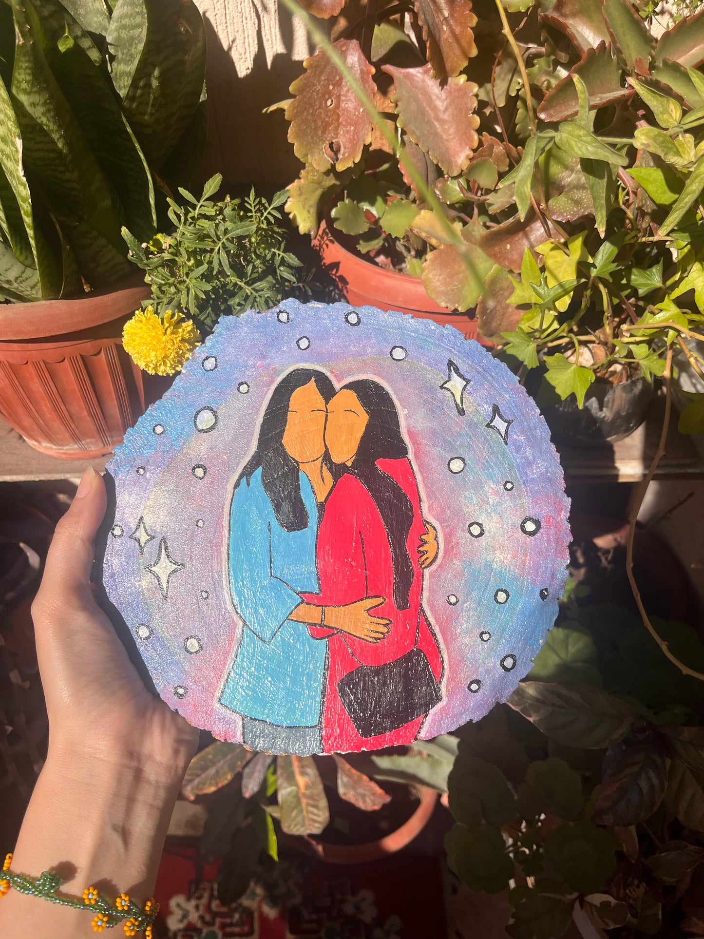 Cotton Candy Wood Slice